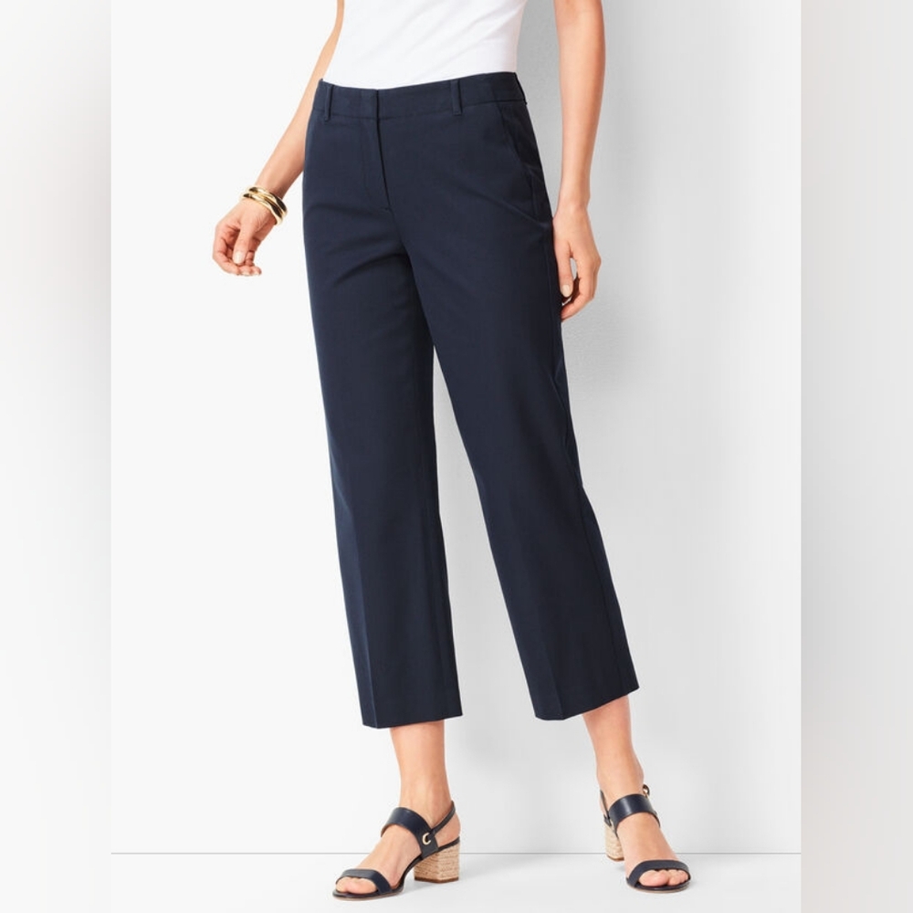 Talbots Pants Chelsea Crop Navy Blue Bi-Stretch High-Waist Straight Leg